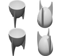 Rocket-Shaped Egg Cup with NASA Logo - Modern Kitchen Accessory Space Theme