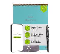 Rocketbook Blocco note intelligente riutilizzabile, blocco note superiore rilegato formato lettera 8,5 x 11, foglia di tè - pagine a righe e punteggiate, collegato all'app, cancellabile, ideale per