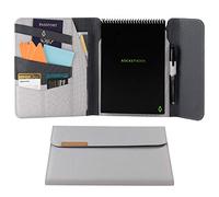Rocketbook Flip - Custodia a portafoglio per blocchi, 100% riciclabile, con portapenne, chiusura magnetica e scomparto interno, formato executive da 15,2 x 22,4 cm, colore grigio (Cap-FLP-E-CIN)