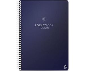 Rocketbook Fusion Quaderno Appunti Digitale - Riutilizzabile Taccuino Digitali A4 Blu A Spirale, Agenda Giornaliera, Planner Settimanale, Penna Cancellabile Pilot Frixion Inclusi, Gadget Tecnologici