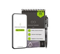 Rocketbook Mini blocco note intelligente riutilizzabile, formato tascabile, dimensioni 3,5 x 5,5, nero - pagine punteggiate, collegato all'app, cancellabile, ideale per prendere elenchi in viaggio e