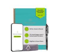 Rocketbook Multi-Subject Smart Notebook | Taccuino Scansionabile con Divisori | Taccuino Riutilizzabile a Righe con 1 Penna Pilot Frixion e 1 Panno in Microfibra | Teal, Formato Lettera 8,5x11 pollici