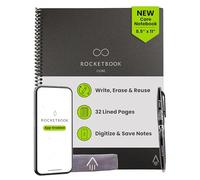ROCKETBOOK New Core - Quaderno a spirale riutilizzabile, formato lettera, 21 x 28 cm, pagine a righe, collegate all'app, cancellabile, copertina resistente, ideale per scuola, lavoro e progetti