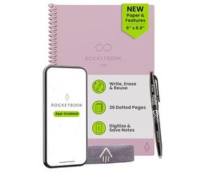 Rocketbook New Core - Quaderno a spirale riutilizzabile, formato lettera, 21 x 28 cm, pagine punteggiate, collegate all'app, cancellabile, copertina resistente, ideale per scuola, lavoro e progetti