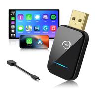 Rocketek 2025 Mini Adattatore Wireless Carplay & Android Car Dongle for iPhone Android, Upgrade Convert Wired to Wireless Car Play Adapter Fit for Factory OEM CarPlay Cars from 2016+, Auto Connect