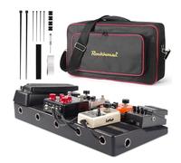 Rockhouse Pedalboard, custodia per pedaliera per chitarra, 50,8 x 25,4 cm, effetto luce con scomparto per alimentatore, borsa per il trasporto, nastro di montaggio, fascette per cavi