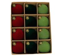 rockible 12 pezzi di palline di ornamenti per l'albero di Natale, set di decorazioni natalizie da appendere, diametro 2,36 pollici, per finestre, Tre Colori