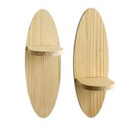 rockible 2 Pezzi Mensola Ovale Galleggiante per Parete, Organizer Decorativo in Legno Espositore Da Parete per Ingresso Corridoio