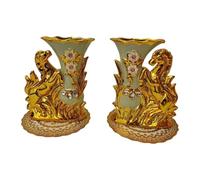 rockible 2 Vasi a Forma di Cavallo, in Ceramica, per Composizioni Floreali con Cuscini, Vasi Da Fiori Europei per Interni E Piani di Lavoro.