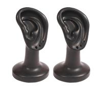 rockible 2X Espositore per Orecchini Modello Orecchio con Base Rotonda, autoportante, Accessorio Fotografico, espositore per Gioielli per scrivania, bancone, Nero