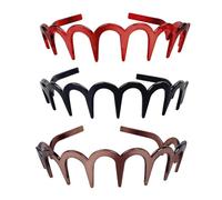 rockible 3 pezzi fasce per capelli con forma di zig- fasce per capelli alla moda con denti pettine per per donne signore adulte ragazze