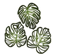 rockible 3X Decorazioni da Parete in Legno con Foglie di Palma, Ornamenti in Legno, Artigianato, novità, Targhetta Vintage con Pianta Tropicale per Ufficio, Co, Verde
