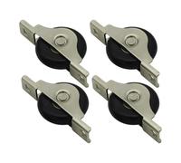 rockible 4 pezzi di puleggia per porte scorrevoli e finestre, puleggia in nylon, ferramenta di ricambio, rulli per porte silenziosi, Grande Nero