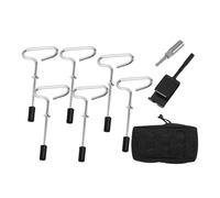 rockible 6 Pezzi di ancoraggi per Tende da Pesca sul Ghiaccio, ancoraggi Ice Shanty con Borsa portaoggetti, picchetti per Tende Resistenti e Resistenti con, con Convertitore di Bit