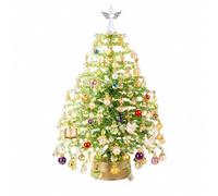 rockible Albero di Natale in Perline Acriliche Artigianale Albero di Natale da con Angelo in Completo da Tavolo Filo, Verde Chiaro
