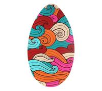 rockible Attrezzatura per Lo Skimboarding, Tavola da Legno da 37 Pollici Adatta a Tutte Le età, Onde Colorate