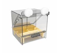 rockible Bagno da Finestra Bagnetto Durevole, Array, Nero Trasparente + Contenitore Cibo Giallo, Vasca Da Bagno Panoramica Con Alimentatore, Nero Trasparente + Contenitore Cibo Giallo