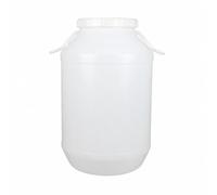 rockible Barile con Coperchio Rigido | Riutilizzabile, di Alta Densità, Tanica per Liquidi, Giardino, Officina, 100L, Coperchio Bianco