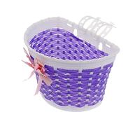 rockible Bicicletta da Ragazza, Cestino Anteriore, Fiocco, Stabilizzatori per, Custodia per Bicicletta per Bambini, Viola, 21x14x15cm