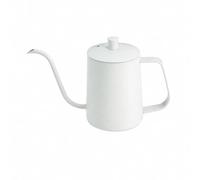 rockible Bollitore Manuale per in Acciaio Inox con Beccuccio Stretto E Allungato per Un Controllo Preciso Del Versamento con Segni di Interni Adatto per Colazione E, Bianco, 350ML