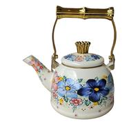 rockible Bollitore Smaltato, Bollitore con Manico, Contenitore per Succo, Teiera Multiuso Resistente Al Calore, Caffettiera per Casa, Ristorante, Cucina, 2.5 L