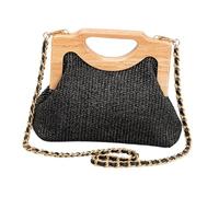 rockible Borsa a tracolla da donna, leggera, elegante, per feste all'aperto, primavera estate, Nero