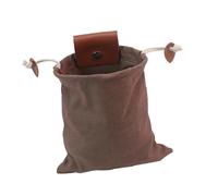 rockible Borsa pieghevole per la raccolta di con coulisse e cintura, 21,5x20 cm, multiuso, Marrone Scuro