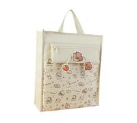 rockible Borsa tote per ragazze, borsa per studenti, borsa per tutti i giorni, leggera, elegante, borsa per lezioni, borsa da donna per spiaggia, estate, Bianco