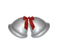 rockible Campana di Natale Gonfiabile, Decorazione Natalizia, Multifunzionale, con Fiocchi, Fantastico Accessorio per Feste, Gonfiabile per L'ingresso Del, Doppio Argento