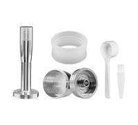 rockible Capsule Riutilizzabili Ecologiche, Capsula Riutilizzabile Illy Standard Con Pressino Da 30mm, Anello Dosatore E Cucchiaio/Spazzola