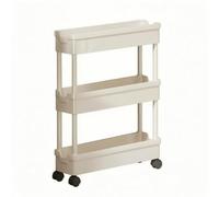 rockible Carrello da Bagno con Ruote Stabile | Pratico, Carrello Stto con Ripiani a Vassoio, Scaffale Organizer Mobile, per Lavanderia, Bianco, 12CM