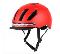 rockible Casco Intelligente Casco Caschetto Elmetto Protezioni con Striscia Frontale Luminosa E Luce Posteriore di Avviso Cinturino Regolabile con Chiusura, Rosso, Unica