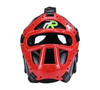 rockible Casco Protettivo per, per Fronte E Orecchie, con Imbottitura per La Protezione Integrale del Viso, Ideale per Karate, Grappling, Taekwondo, Nero Rosso S