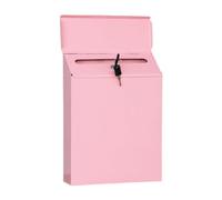 rockible Cassetta Postale a Muro, Cassetta Postale in Metallo Rosa, Pratica con Portachiavi E Portagiornali per Ufficio E Esterni