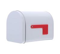 rockible Cassetta postale in latta, cassetta postale natalizia in latta, in stile antico, giocattolo, mini, per casetta da gioco, giardino, Bianco