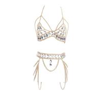 rockible Catene per la catena del corpo da donna Catene bikini per il festival Carnival Disco Performance, D'oro