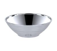 rockible Ciotola in acciaio inossidabile per noodles, doppia parete per udon, soba, pho, facile da pulire, ciotole per ramen impilabili per ristoranti e case, Argento