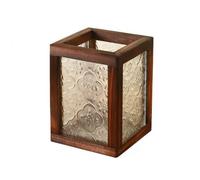 rockible Contenitore Rettangolare con Struttura in Legno e Pannelli in Resistente Cosmetici da Scrivania Ispirato Al Vintage per Comò, Scuro, 8.7cmx8.7cmx11.6cm