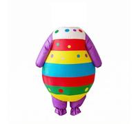 rockible Costume di Halloween Gonfiabile Uovo Intero Completo Tuta Maniche Lunghe Testa Integrata Ventola Usb in Poliestere Leggero Adatto a Palcoscenico, Multicolore, Taglia Unica