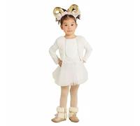 rockible Costume Pecorella Bambini Costume Pecora Abito Pecorina Travestimento Animale Agnellino Completo Poliestere Soffice con Finitura Pelosa E Orecchie, M, Pecora Femmina