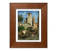 rockible Dipinto con Cornice Stile | Paesaggio Europeo Vintage, Stampa Tela con Cornice, di, Dipinto da Parete, per Ingresso, Hotel, 30x40cm