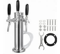 rockible Dispenser Birra da Appoggio con Rubinetti Regolabili Resistente Colonna Erogatrice con Base Rotonda Stabile Ergonomico Colonna Spillatrice di Birra
