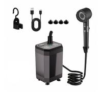 rockible Doccia Elettrica Portatile Compatto Doccia Portatile con Pompa Ricaricabile a Flusso Regolabile per Cantiere, Grigio Premium