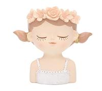 rockible Elegante Busto Femminile Fioriere Vasi Donne Testa Vaso Succulente Fioriera Piccolo Vaso da Fiori Vaso di Fiori Statua Fioriera, 11x7x11 cm