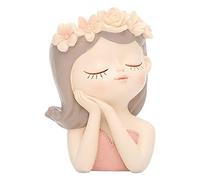 rockible Elegante Busto Femminile Fioriere Vasi Donne Testa Vaso Succulente Fioriera Piccolo Vaso da Fiori Vaso di Fiori Statua Fioriera, 8x7x11 cm