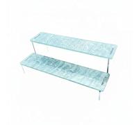 rockible Espositore Acrilico a 3 Livelli Salvaspazio Supporto Trasparente a Scalini Decorativo Ripiano Display Ondulato per Appassionati di Anime, Blu Acqua, Ondulato Tre Strati