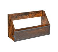 rockible Espositore per vinili, mensola portaoggetti Minimalista in Legno e Metallo, Ornamento in Rete, Organizer da Tavolo per CD, per Ristorante