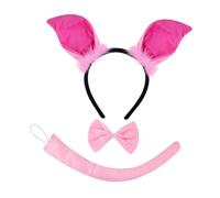 rockible Fascia per capelli con orecchie di maiale, accessorio decorativo per costumi di Halloween e feste in maschera, Set 3 Pezzi Rosa