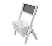 rockible Fioriera con Lavagna Autoportante | Stile Rustico, Vaso per Fiori con Lavagnetta, Resistente, Vaso per Piante Grigliato, Balcone, Bianco