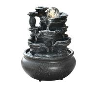 rockible Fontana da Tavolo con Cascata Interna E Illuminazione a LED per La Casa, Stile F